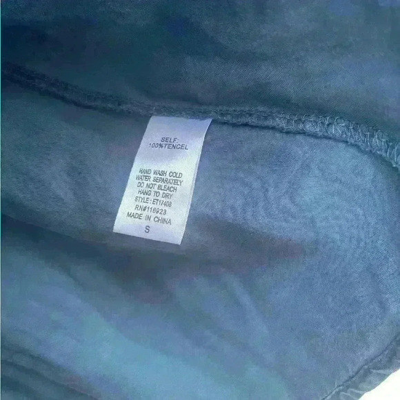 Easel Womens Swing Mineral Wash 3/4 Sleeve Drawstring Neck Blouse Top Size Small - Picture 5 of 6